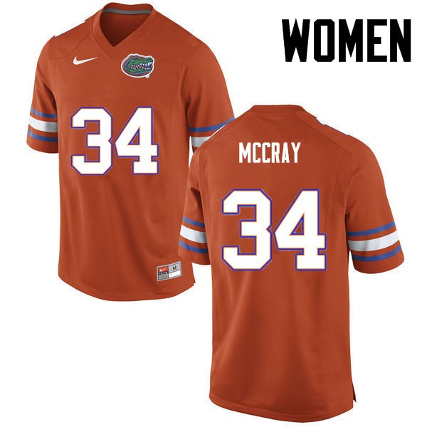 Florida Gators Women #34 Lerentee McCray College Football Orange